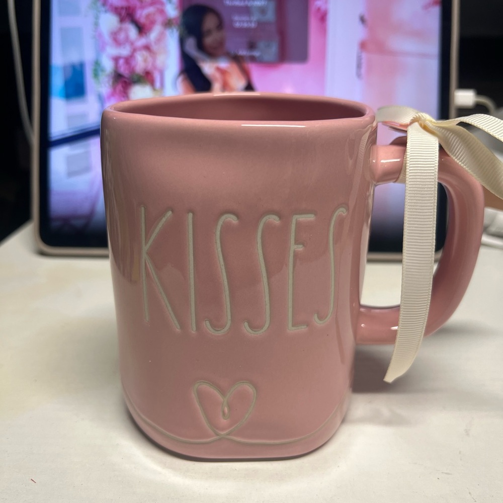 Rae Dunn Pink 'Kisses' and ‘Hugs’ Mug
